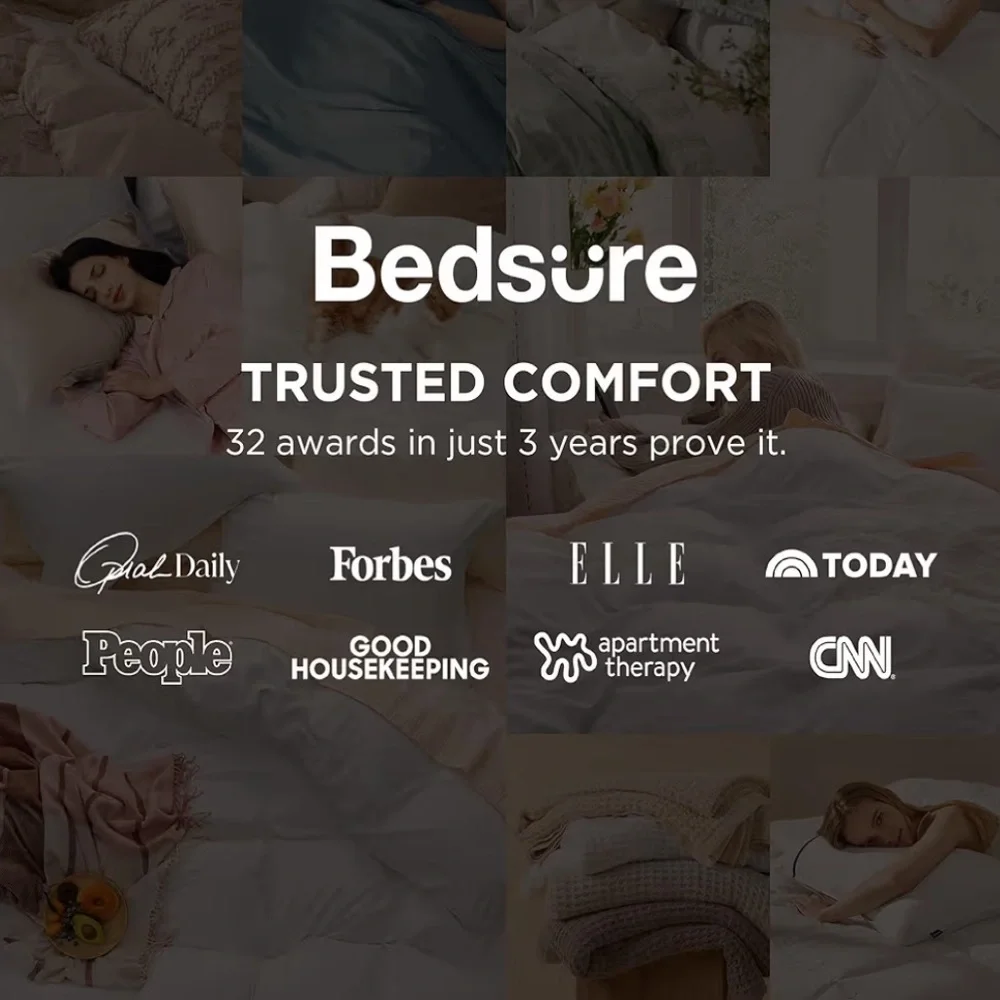 Bedsure White Duvet Cover and 2 Shams, 3 Piece Set